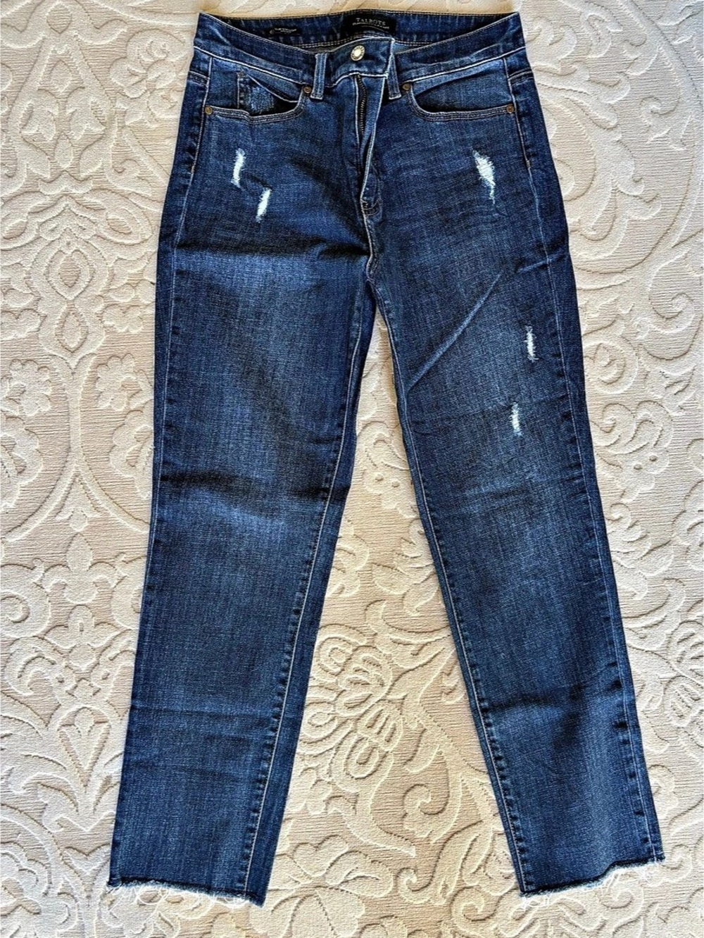 Talbots Flawless Five-Pocket Slim Straight High Waist Jeans Blue 6 Slim